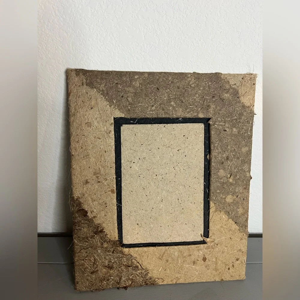 Handmade Natural Fiber Paper Table Top Photo Frame Mixed Media Paper EcoFriendly